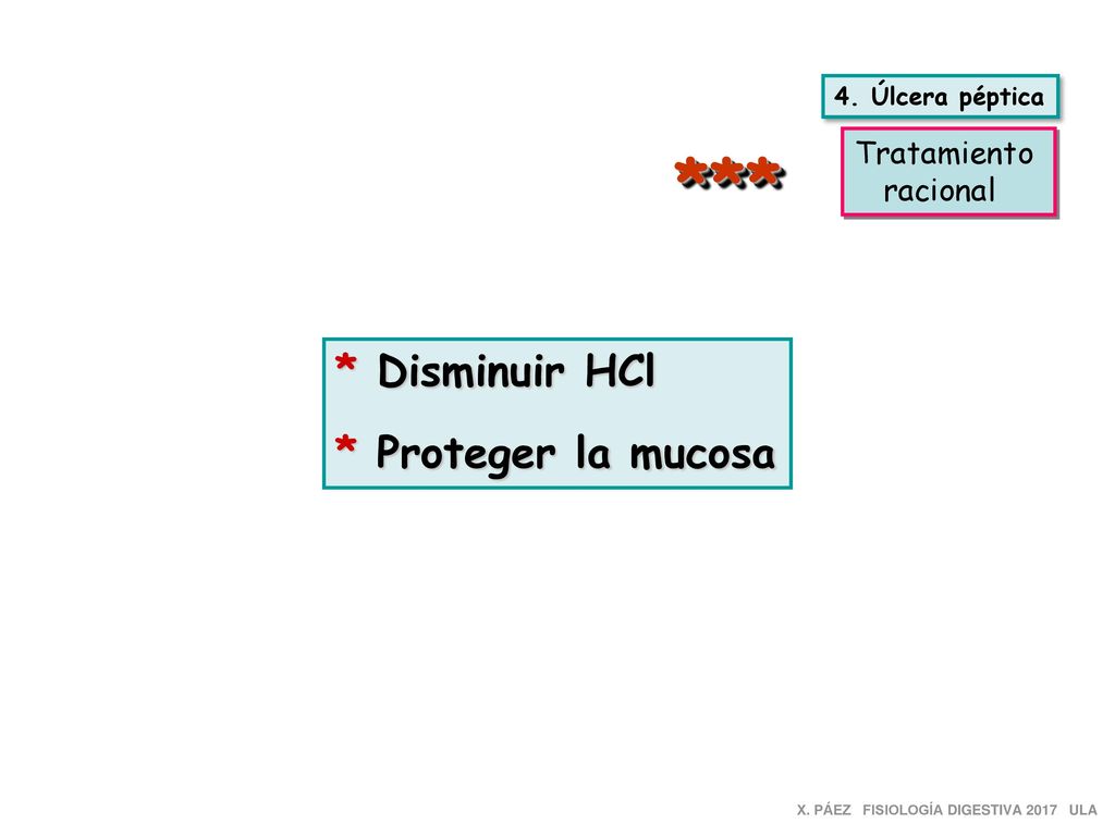 *** * Disminuir HCl * Proteger la mucosa Tratamiento racional