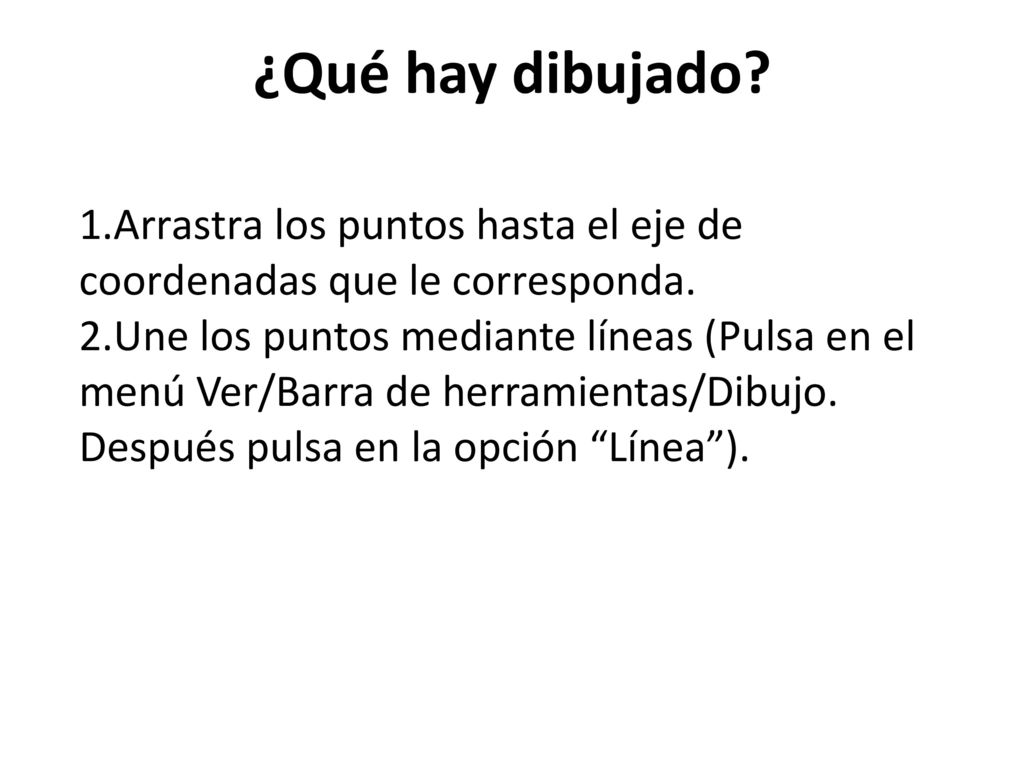 ¿Qué hay dibujado Arrastra los puntos hasta el eje de coordenadas que le corresponda.
