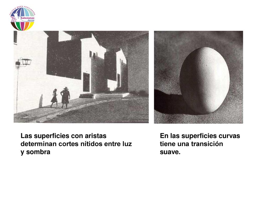 Las superficies con aristas determinan cortes nítidos entre luz y sombra