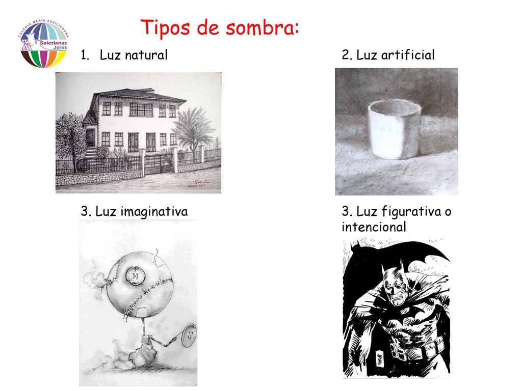 Tipos de sombra: Luz natural 2. Luz artificial