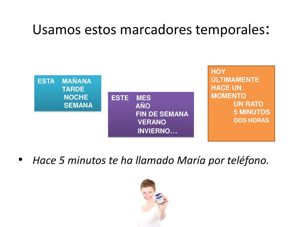 Usamos estos marcadores temporales: