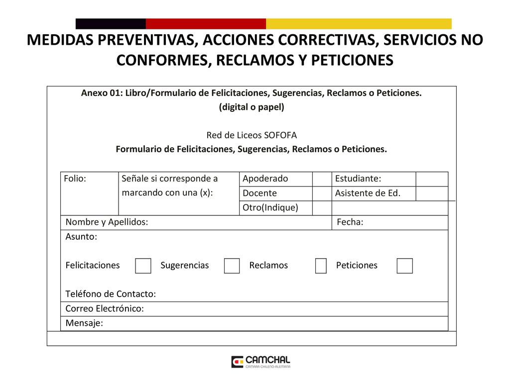 MEDIDAS PREVENTIVAS, ACCIONES CORRECTIVAS, SERVICIOS NO CONFORMES, RECLAMOS Y PETICIONES