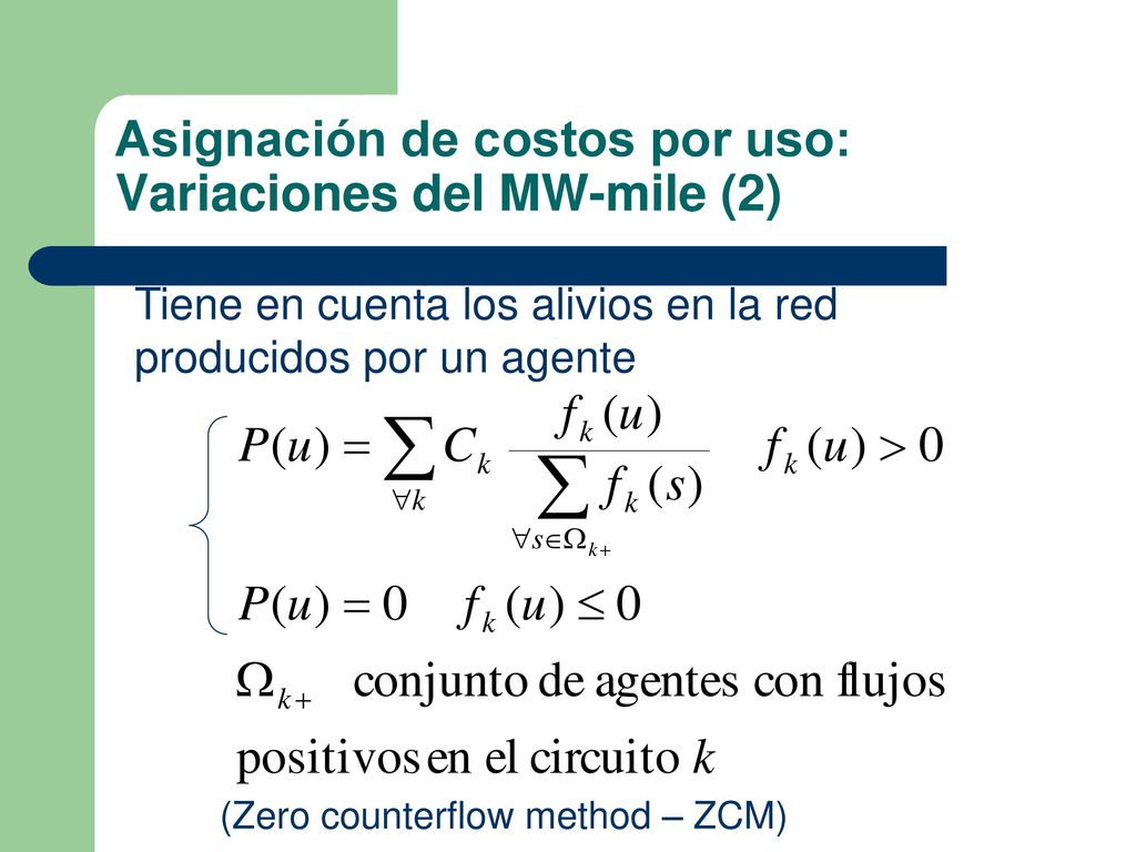 Asignación de costos por uso: Variaciones del MW-mile (2)