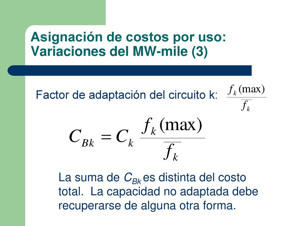Asignación de costos por uso: Variaciones del MW-mile (3)
