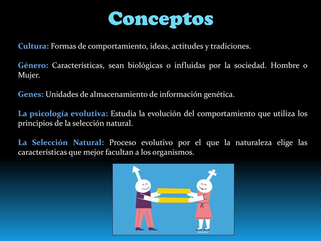 Conceptos Cultura: Formas de comportamiento, ideas, actitudes y tradiciones.
