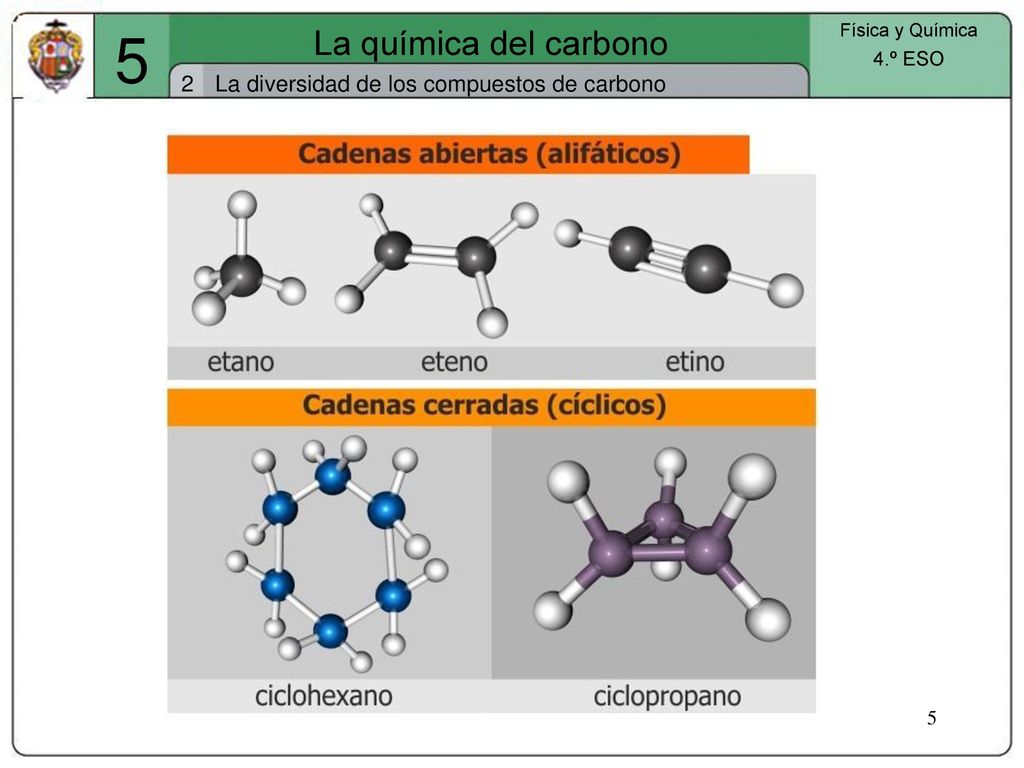 5 La química del carbono 2 La diversidad de los compuestos de carbono