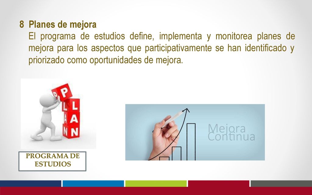 El programa de estudios define, implementa y monitorea planes de
