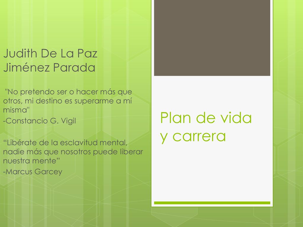 Plan de vida y carrera Judith De La Paz Jiménez Parada