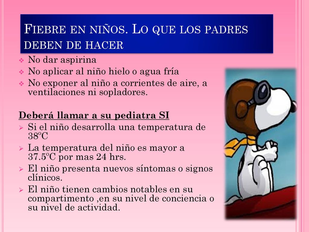 Fiebre en niños. Lo que los padres deben de hacer
