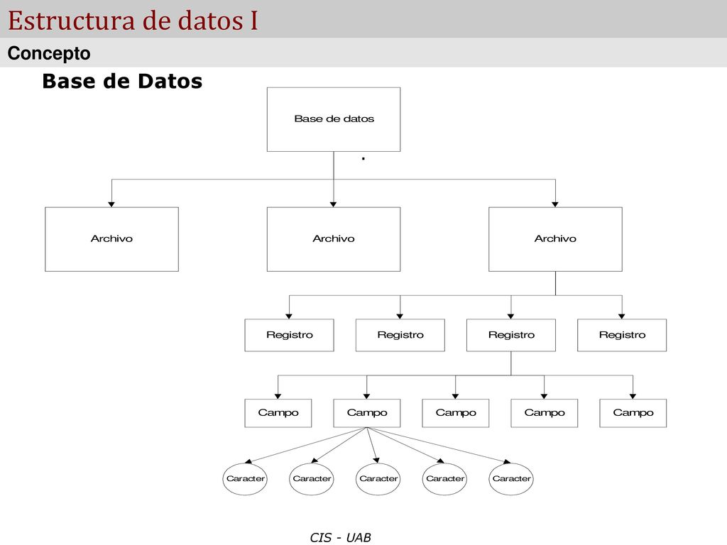 Estructura de datos I Concepto Base de Datos . CIS - UAB