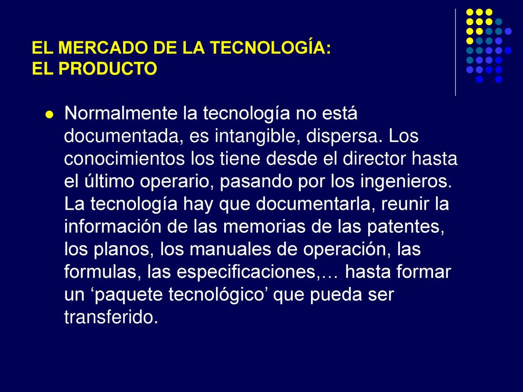 EL MERCADO DE LA TECNOLOGÍA: EL PRODUCTO