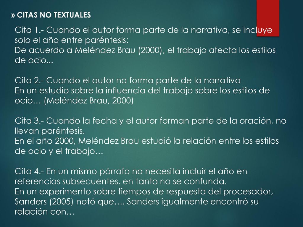 Cita 2.- Cuando el autor no forma parte de la narrativa