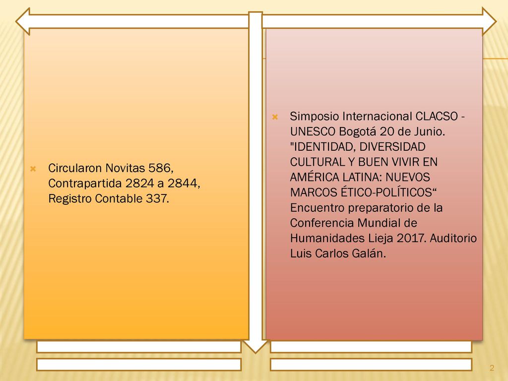 Circularon Novitas 586, Contrapartida 2824 a 2844, Registro Contable 337.
