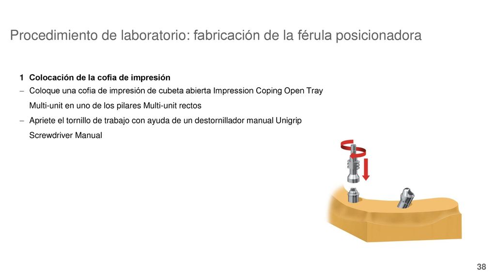 Procedimiento de laboratorio: fabricación de la férula posicionadora