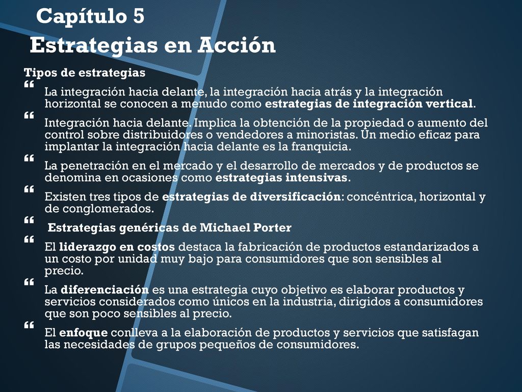 Estrategias en Acción Capítulo 5 Tipos de estrategias