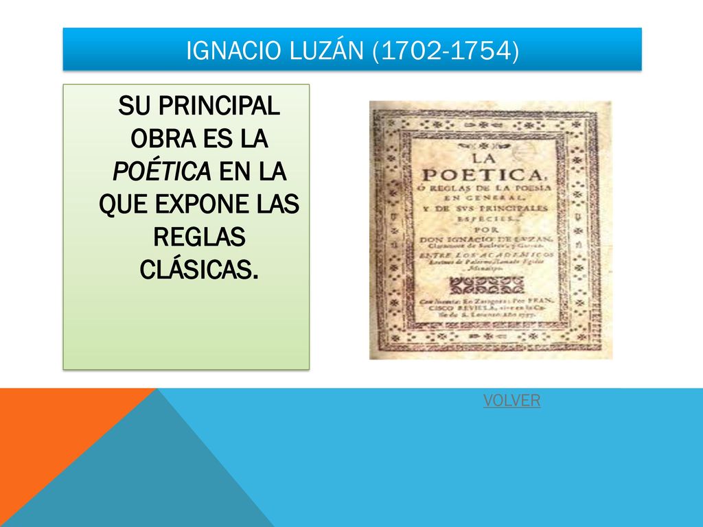 SU PRINCIPAL OBRA ES LA POÉTICA EN LA QUE EXPONE LAS REGLAS CLÁSICAS.