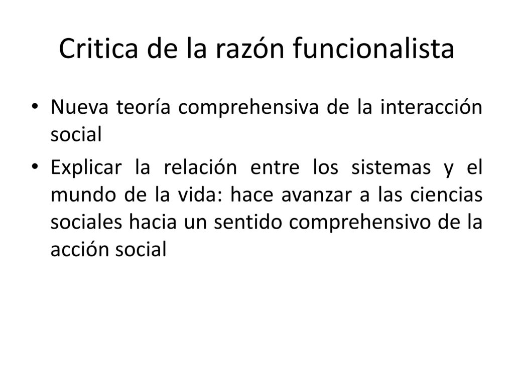 Critica de la razón funcionalista