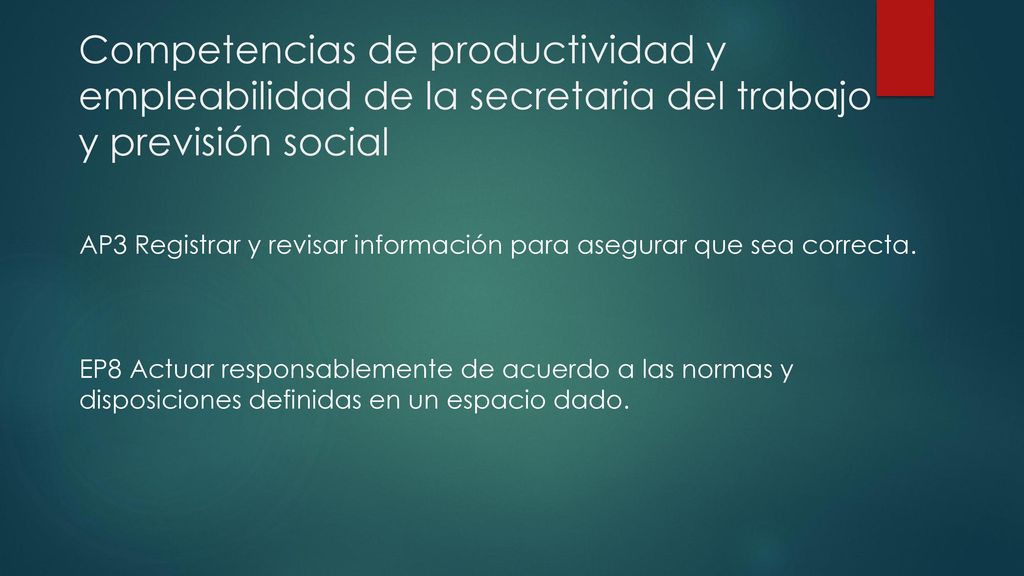 Competencias de productividad y empleabilidad de la secretaria del trabajo y previsión social