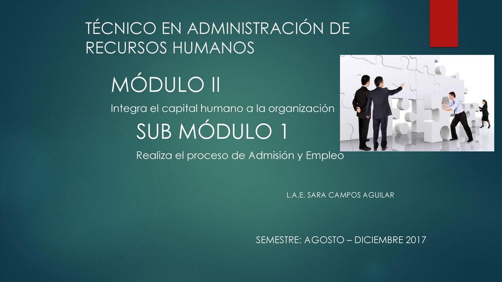 MÓDULO II SUB MÓDULO 1 TÉCNICO EN ADMINISTRACIÓN DE RECURSOS HUMANOS