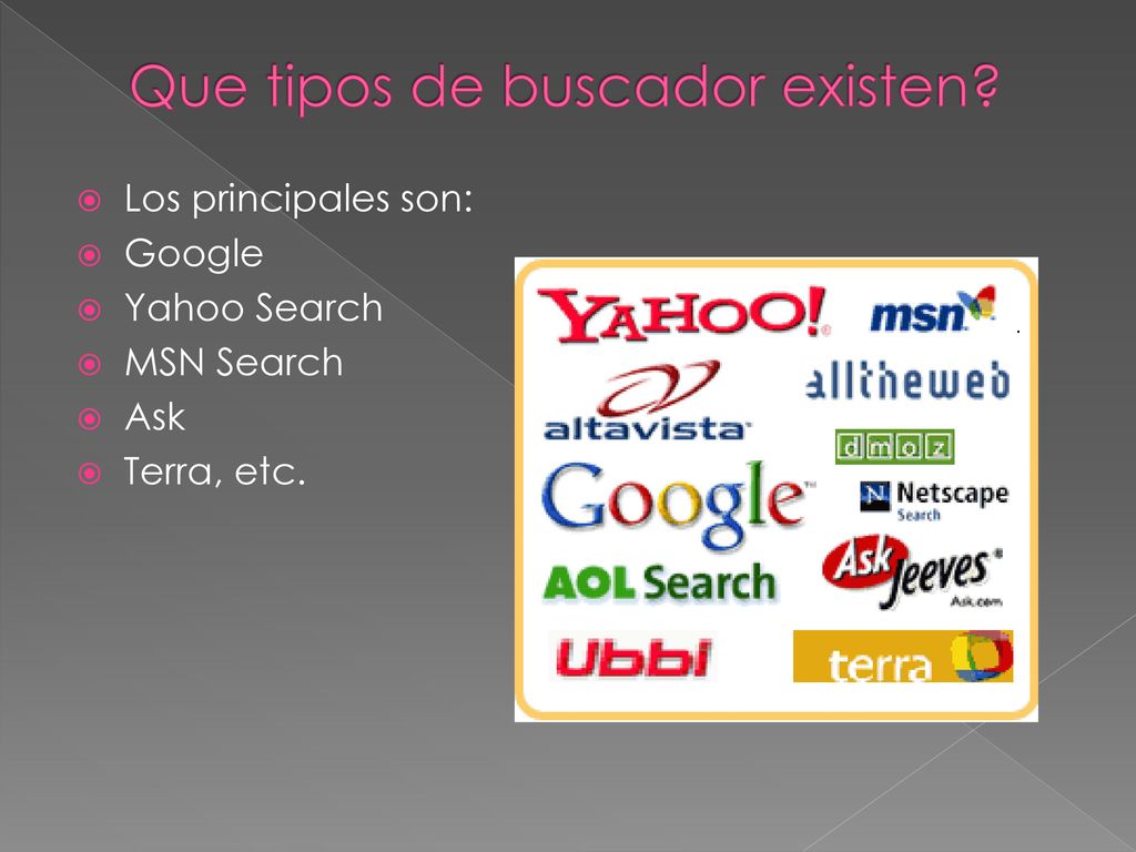 Que tipos de buscador existen