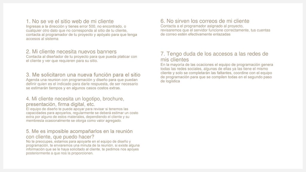 6. No sirven los correos de mi cliente