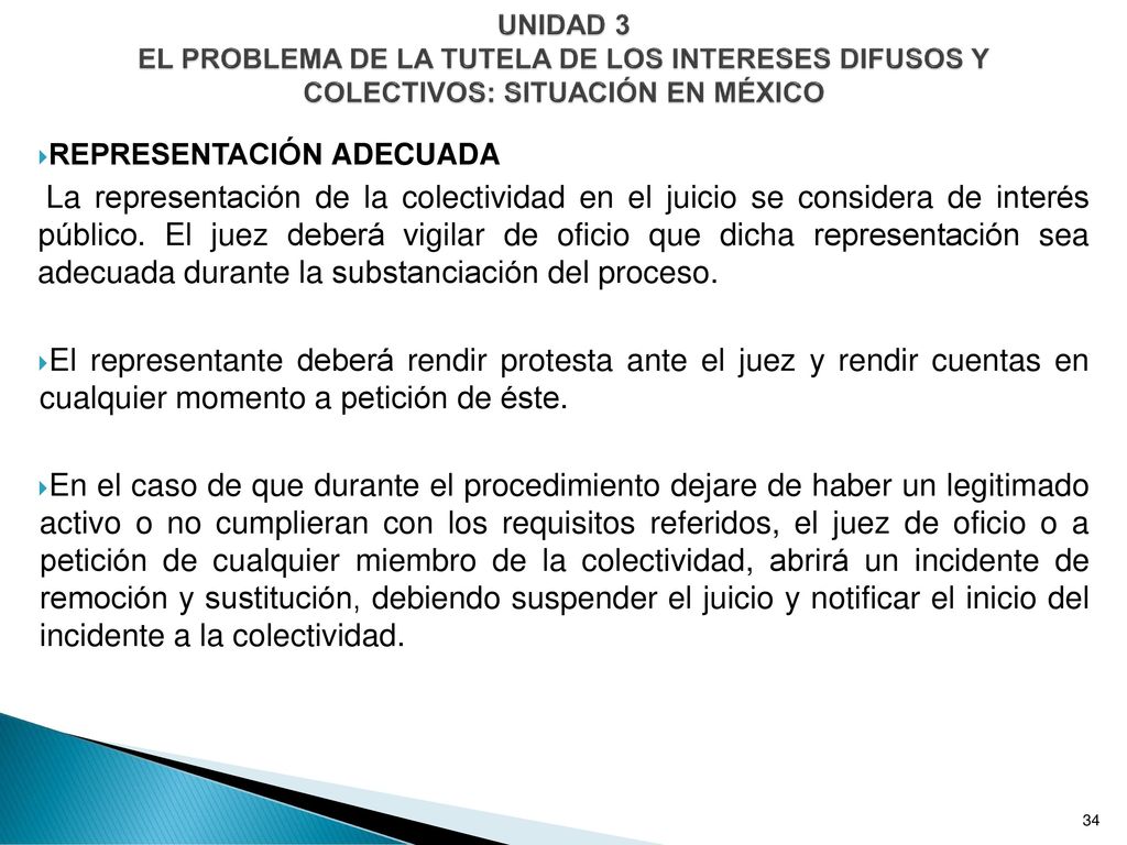 UNIDAD 3 EL PROBLEMA DE LA TUTELA DE LOS INTERESES DIFUSOS Y COLECTIVOS: SITUACIÓN EN MÉXICO