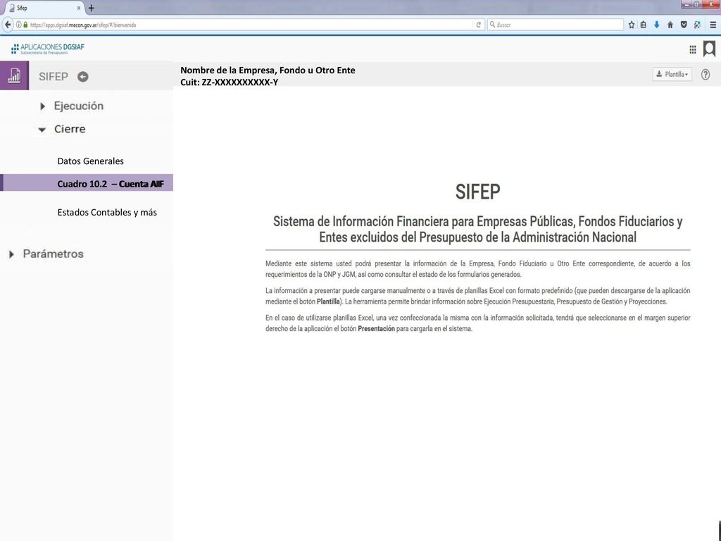 Nombre de la Empresa, Fondo u Otro Ente Cuit: ZZ-XXXXXXXXXX-Y