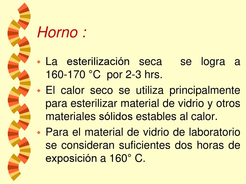 Horno : La esterilización seca se logra a °C por 2-3 hrs.