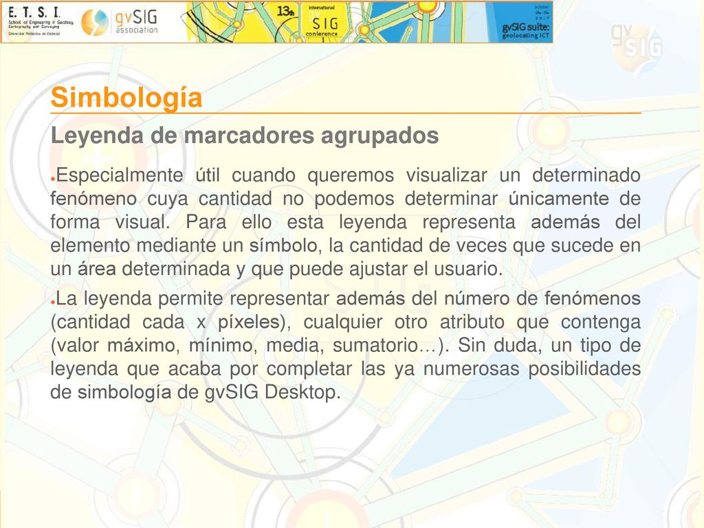 Simbología Leyenda de marcadores agrupados