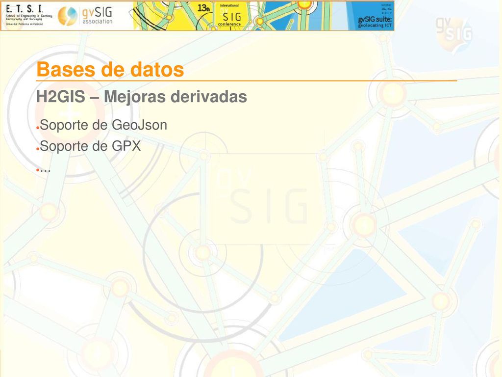 Bases de datos H2GIS – Mejoras derivadas Soporte de GeoJson