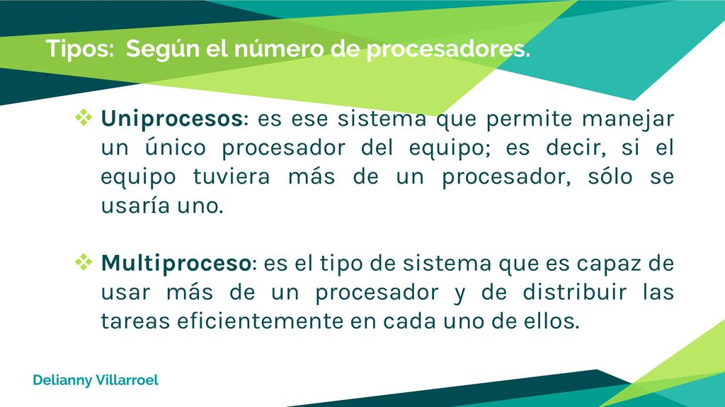 Tipos: Según el número de procesadores.