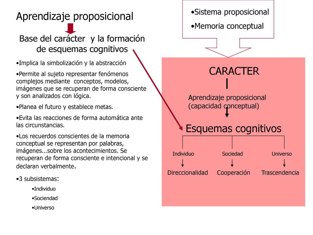 Base del carácter y la formación de esquemas cognitivos