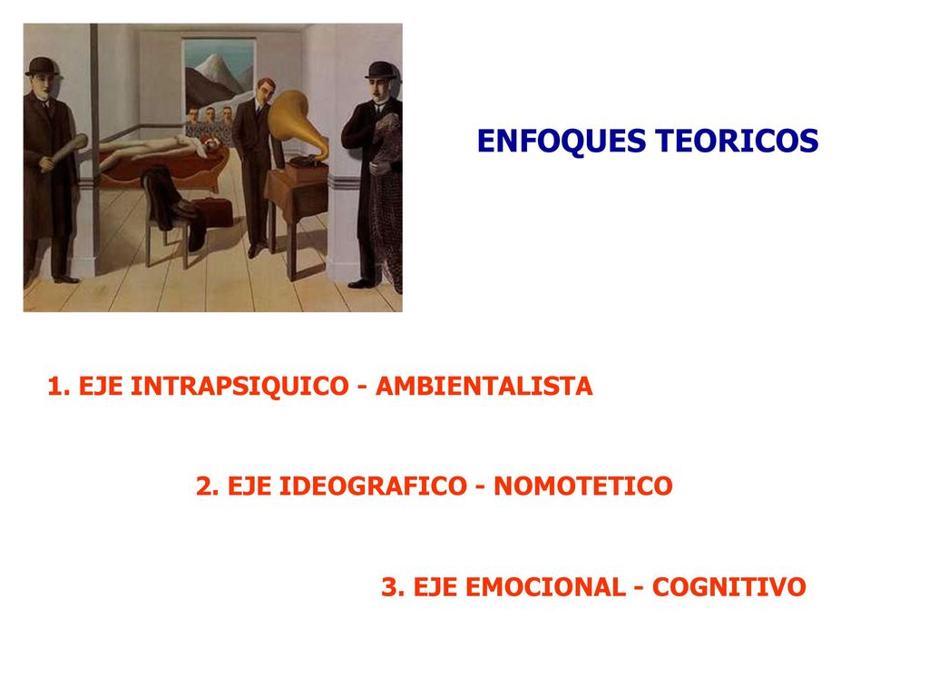 ENFOQUES TEORICOS 1. EJE INTRAPSIQUICO - AMBIENTALISTA
