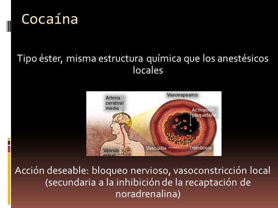 Tipo éster, misma estructura química que los anestésicos locales