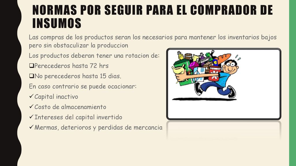 Normas por seguir para el comprador de insumos
