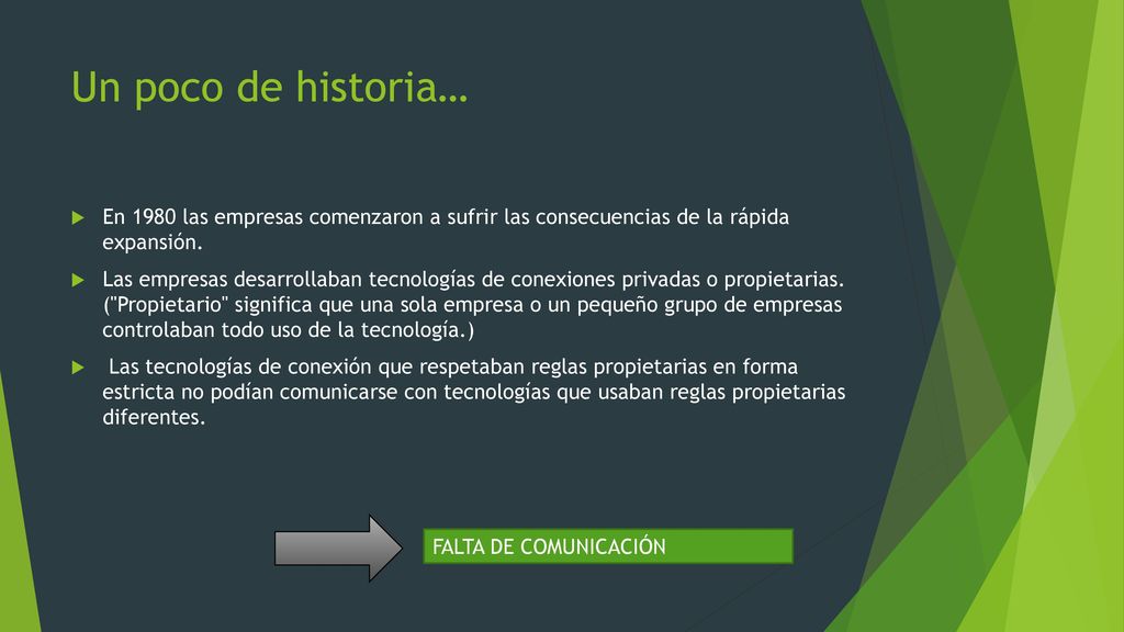 Las tecnologías de conexión que respetaban reglas propietarias en forma estricta no podían comunicarse con tecnologías que usaban reglas propietarias diferentes.