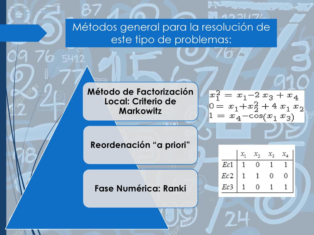 Métodos general para la resolución de este tipo de problemas: