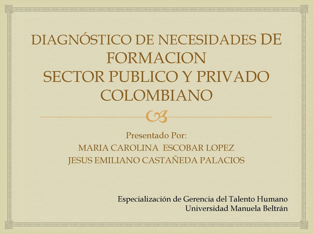 DIAGNÓSTICO DE NECESIDADES DE FORMACION SECTOR PUBLICO Y PRIVADO COLOMBIANO