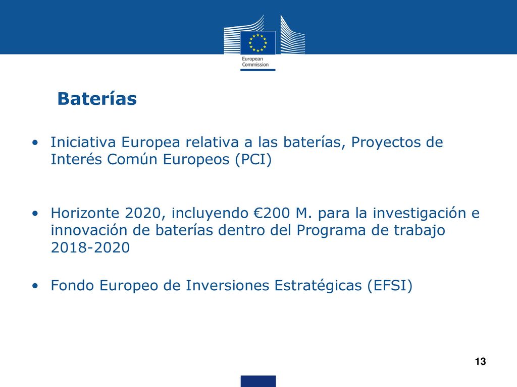 Baterías Iniciativa Europea relativa a las baterías, Proyectos de Interés Común Europeos (PCI)