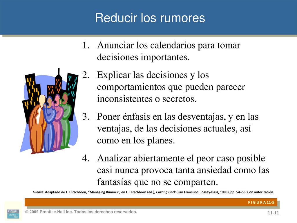 Reducir los rumores Anunciar los calendarios para tomar decisiones importantes.