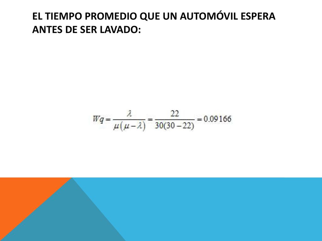 El tiempo promedio que un automóvil espera antes de ser lavado:
