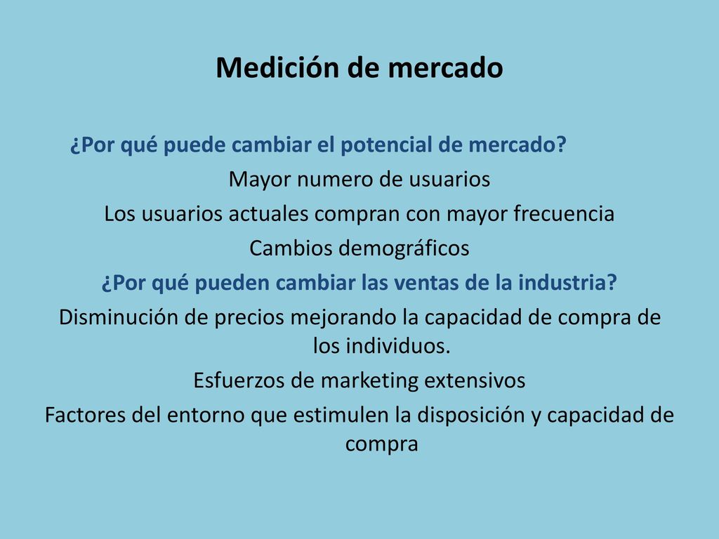 ¿Por qué pueden cambiar las ventas de la industria