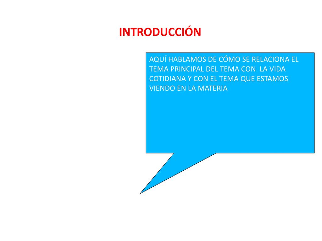 INTRODUCCIÓN AQUÍ HABLAMOS DE CÓMO SE RELACIONA EL TEMA PRINCIPAL DEL TEMA CON LA VIDA COTIDIANA Y CON EL TEMA QUE ESTAMOS VIENDO EN LA MATERIA.
