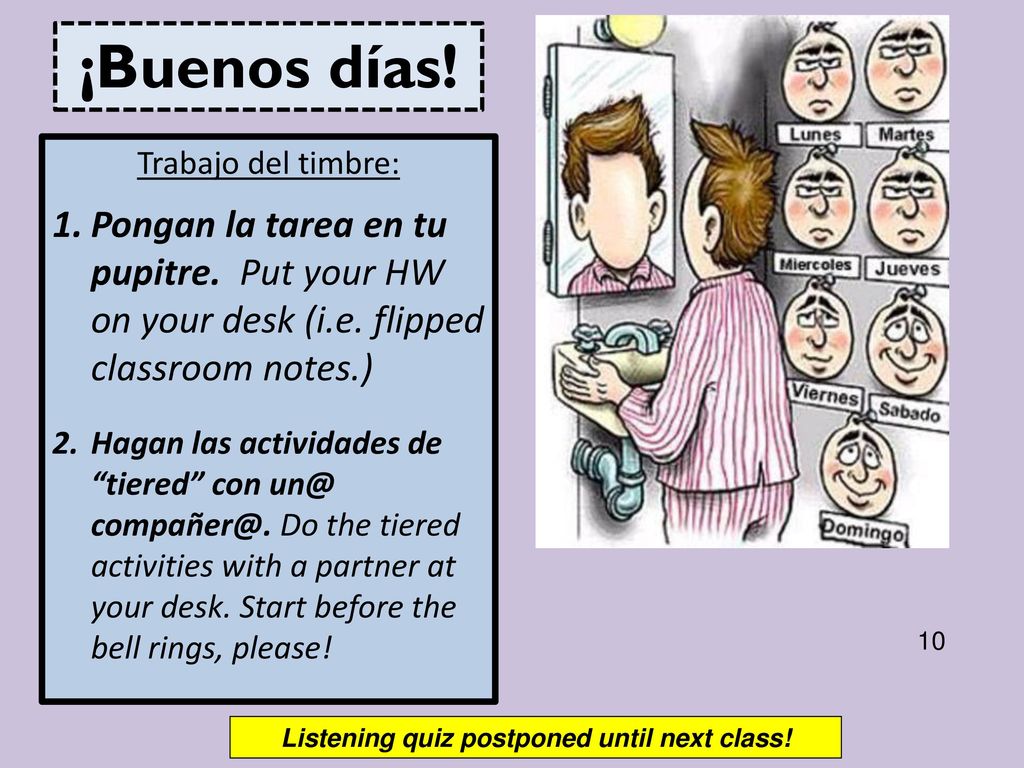 Listening quiz postponed until next class!