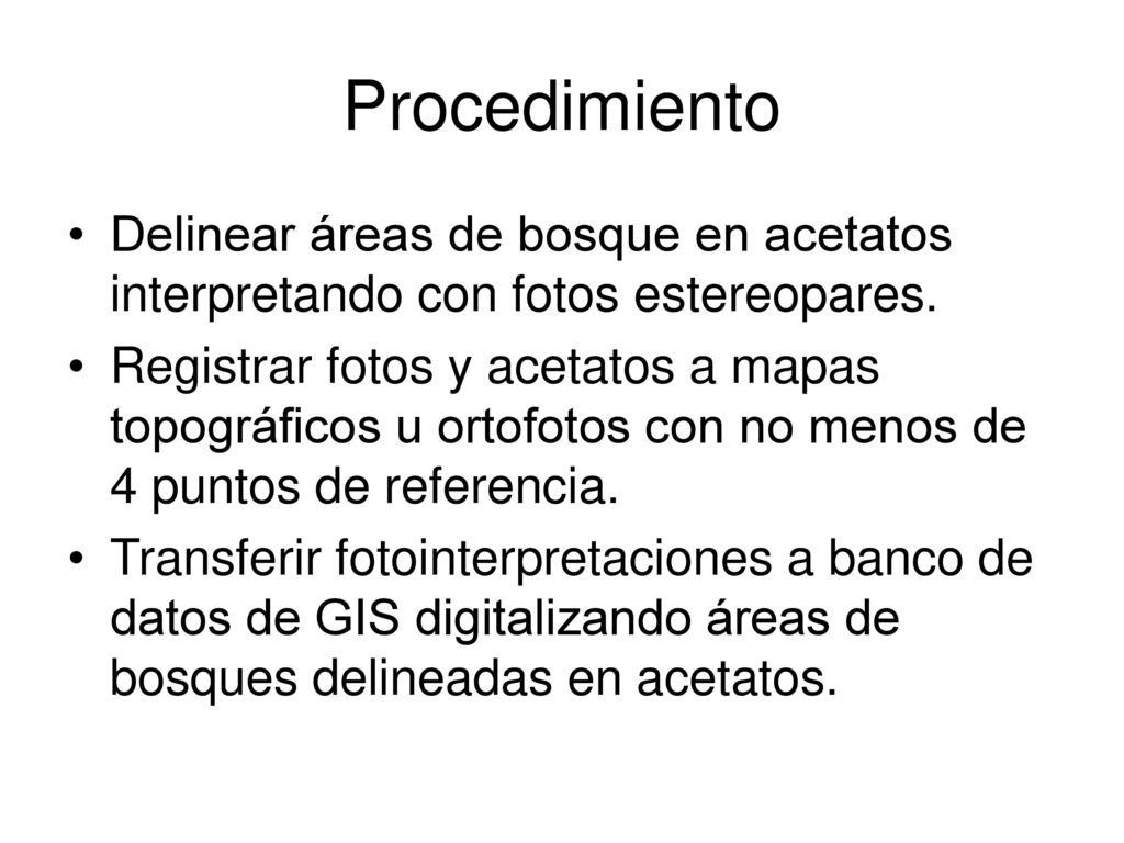 Procedimiento Delinear áreas de bosque en acetatos interpretando con fotos estereopares.