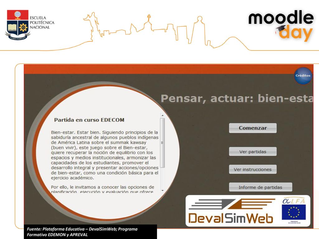 Fuente: Plataforma Educativa – DevalSimWeb; Programa Formativo EDEMON y APREVAL