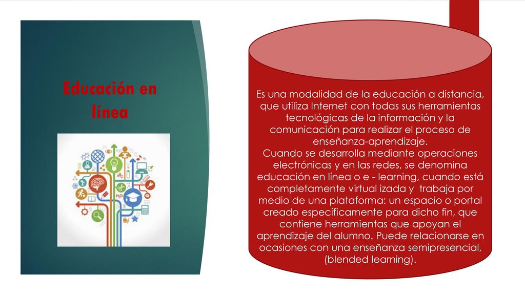 Es una modalidad de la educación a distancia, que utiliza Internet con todas sus herramientas tecnológicas de la información y la comunicación para realizar el proceso de enseñanza-aprendizaje.