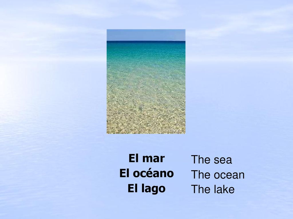 El mar El océano El lago The sea The ocean The lake