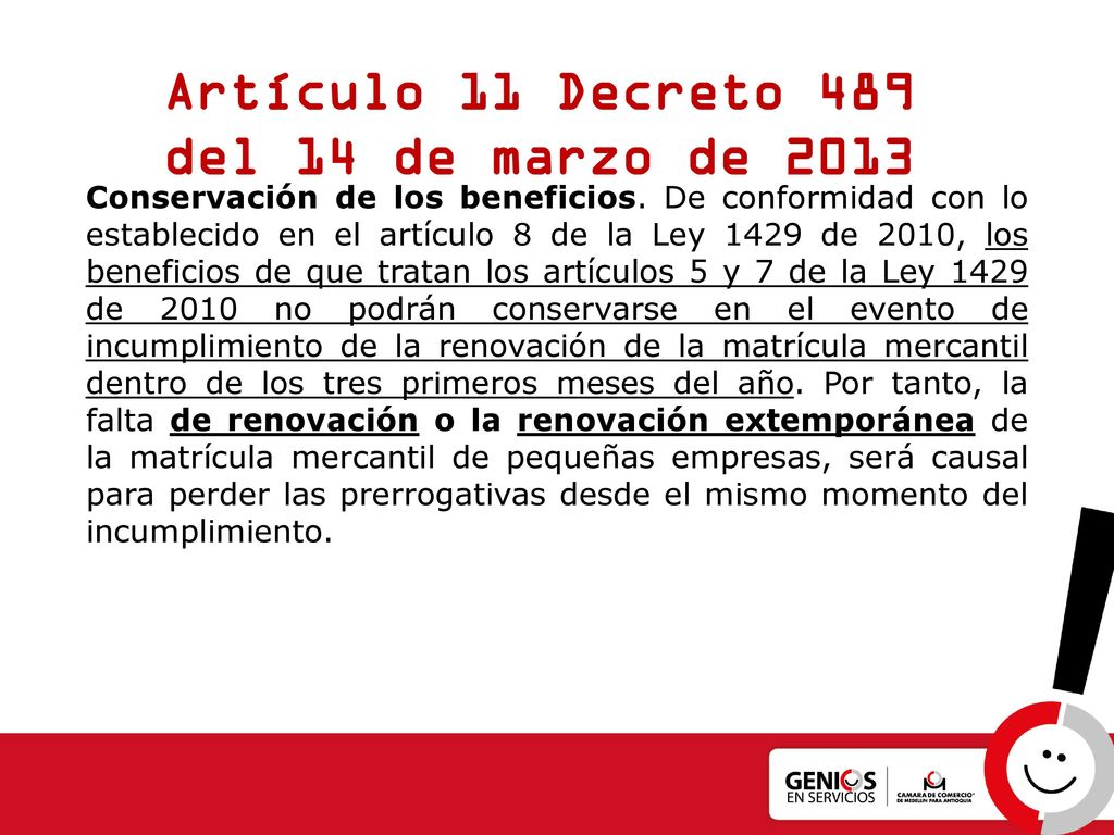 Artículo 11 Decreto 489 del 14 de marzo de 2013