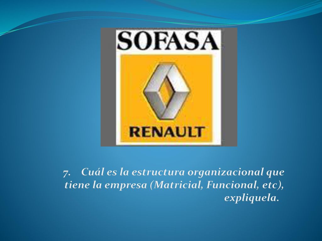 7. Cuál es la estructura organizacional que tiene la empresa (Matricial, Funcional, etc), expliquela.